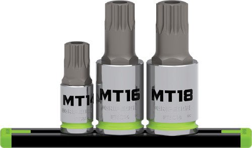 GripEdge IPTS3S 3-Pc 3/8″ & 1/2″ Drive RPT Tamper Proof Triple Square Driver Set, MT14-MT18