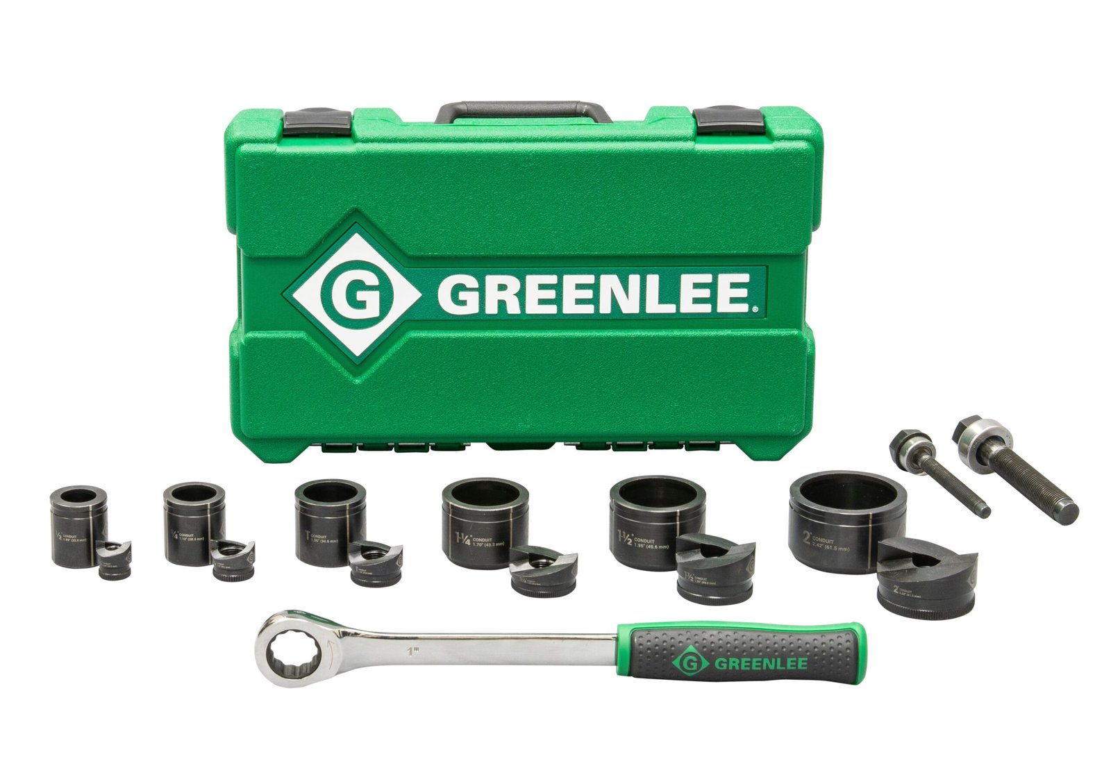 Greenlee 7238SB KNOCKOUT KIT WITH RATCHET AND SLUGBUSTER, 1/2″-2″