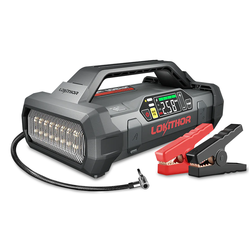 LOKITHOR JA301 2000Amp 12V Car Jump Starter with Air Compressor